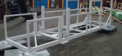 Custom made frame for telescoping conveyor