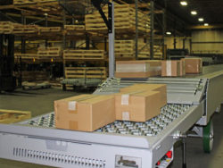 app-packaging Telescoping Conveyor used to load trailers.