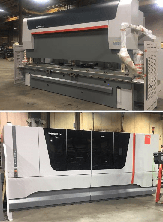 Metal laser cutter and Press break