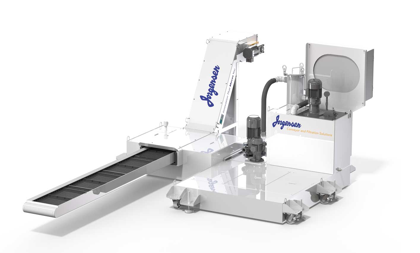 Chip conveyor with integrated coolant filtration