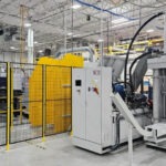 chip processing system in a factory with briquette press