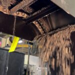 cast iron chips exiting conveyor